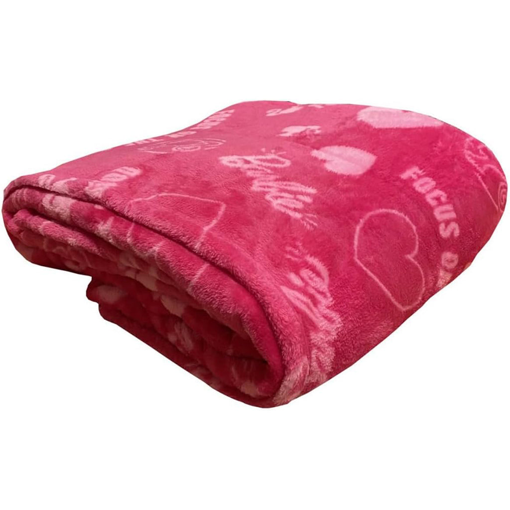 Barbie, Coperta Plaid, Soft touch, 130x160, Rosa, Prodotto Ufficiale
