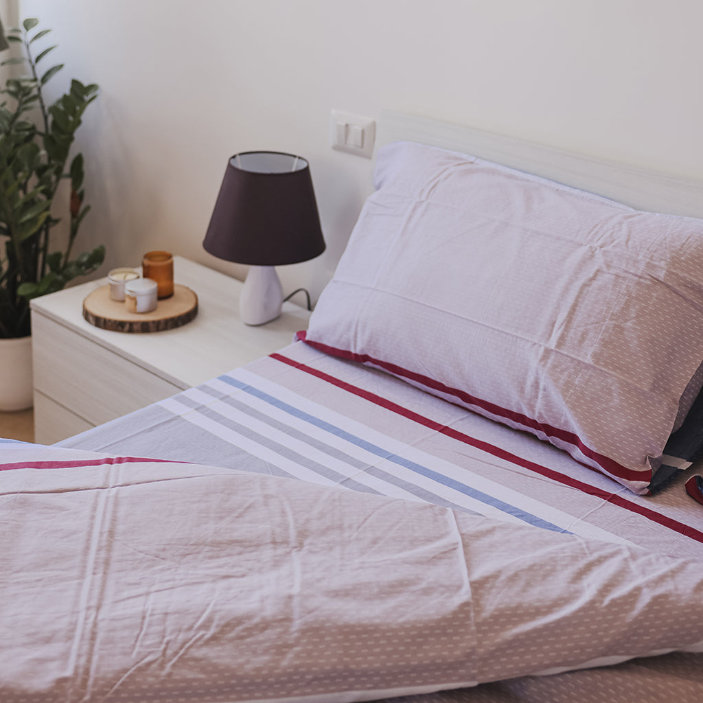 Completo Letto Maxi Cotone Il Granchio Righe Blu