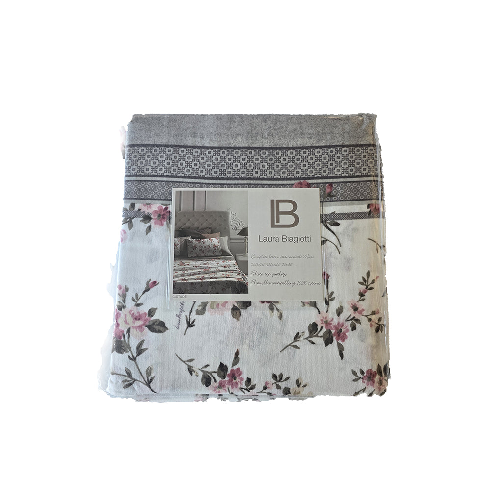 Completo Letto Matrimoniale Flanella Maxi Laura Biagiotti Clotilde