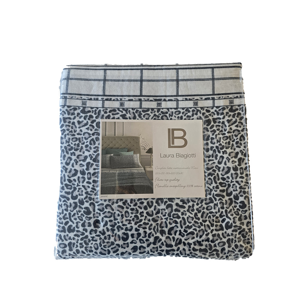 Completo Letto Matrimoniale Flanella Maxi Laura Biagiotti Janine