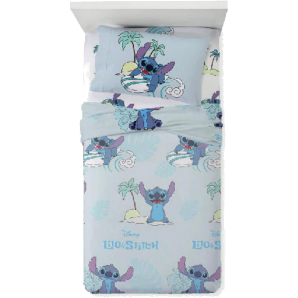 Completo Letto Cotone Singolo Novia Lilo e Stich Azzurro