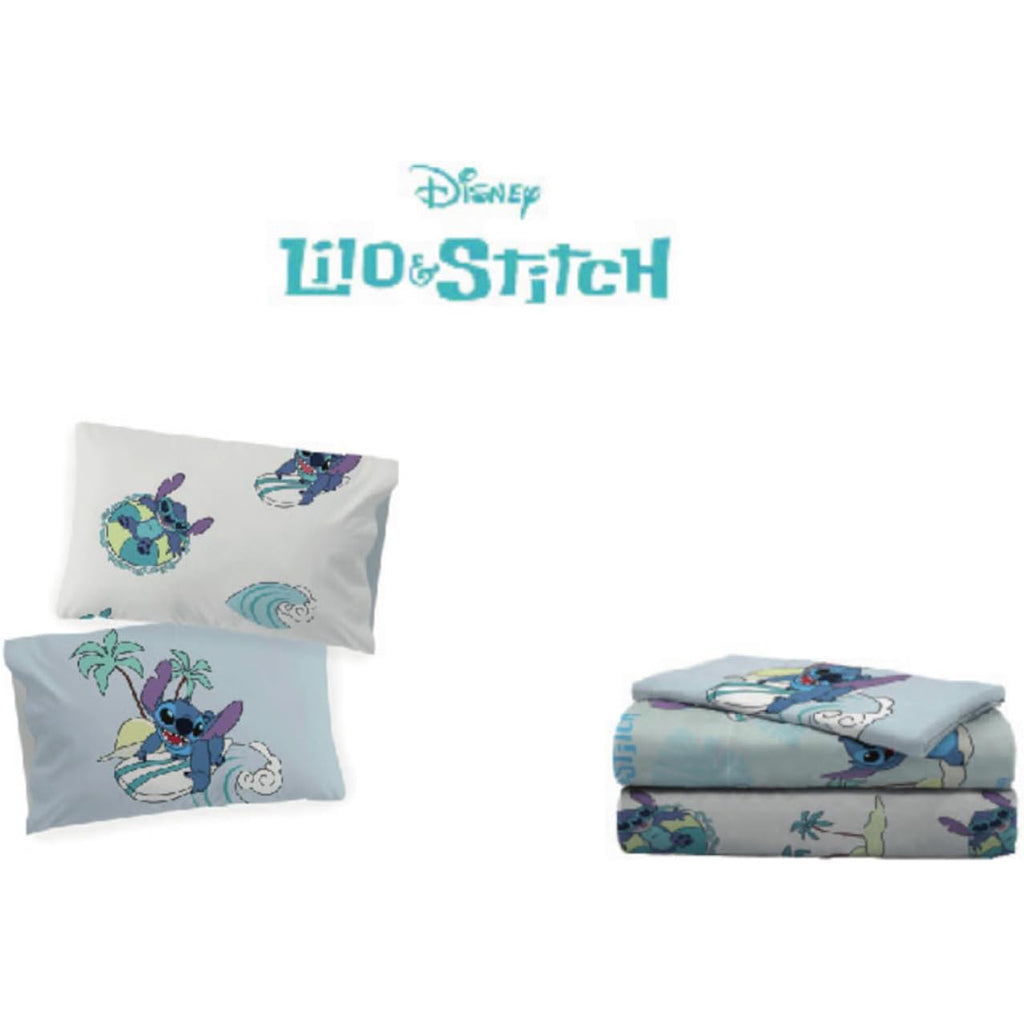 Completo Letto Cotone Singolo Novia Lilo e Stich Azzurro