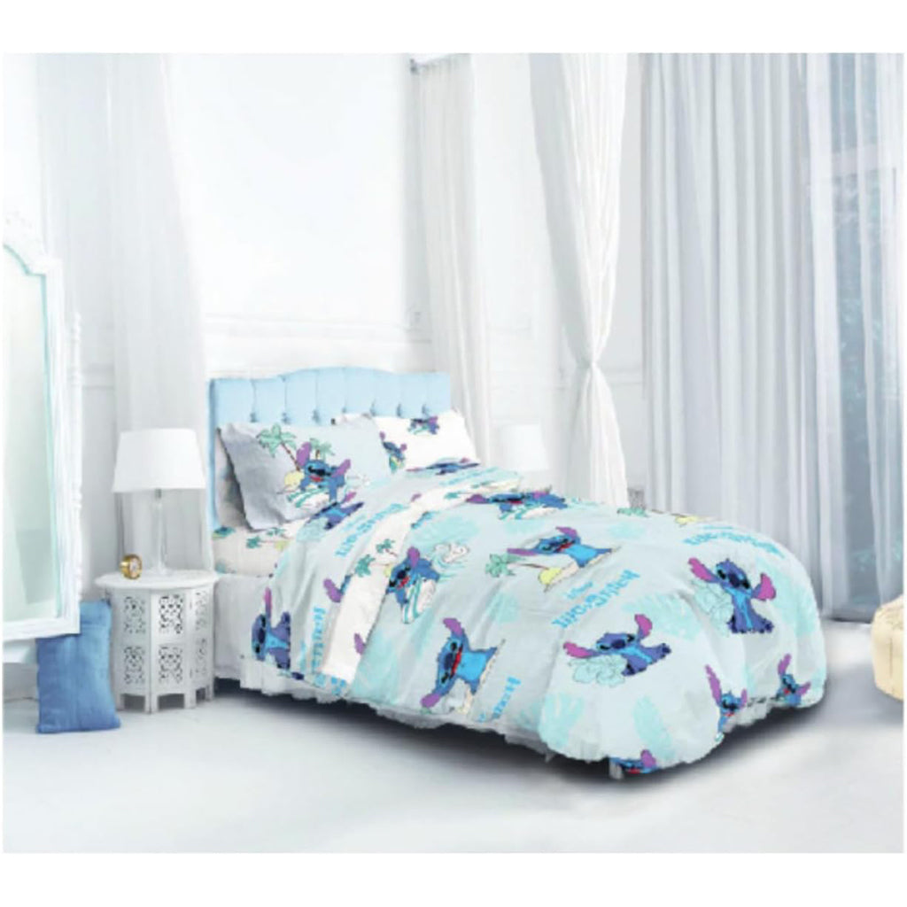 Completo Letto Cotone Singolo Novia Lilo e Stich Azzurro