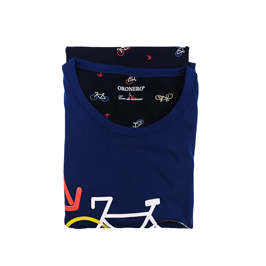 Pigiama Cotone Uomo Canotta Pantaloncini Oro Nero 2071