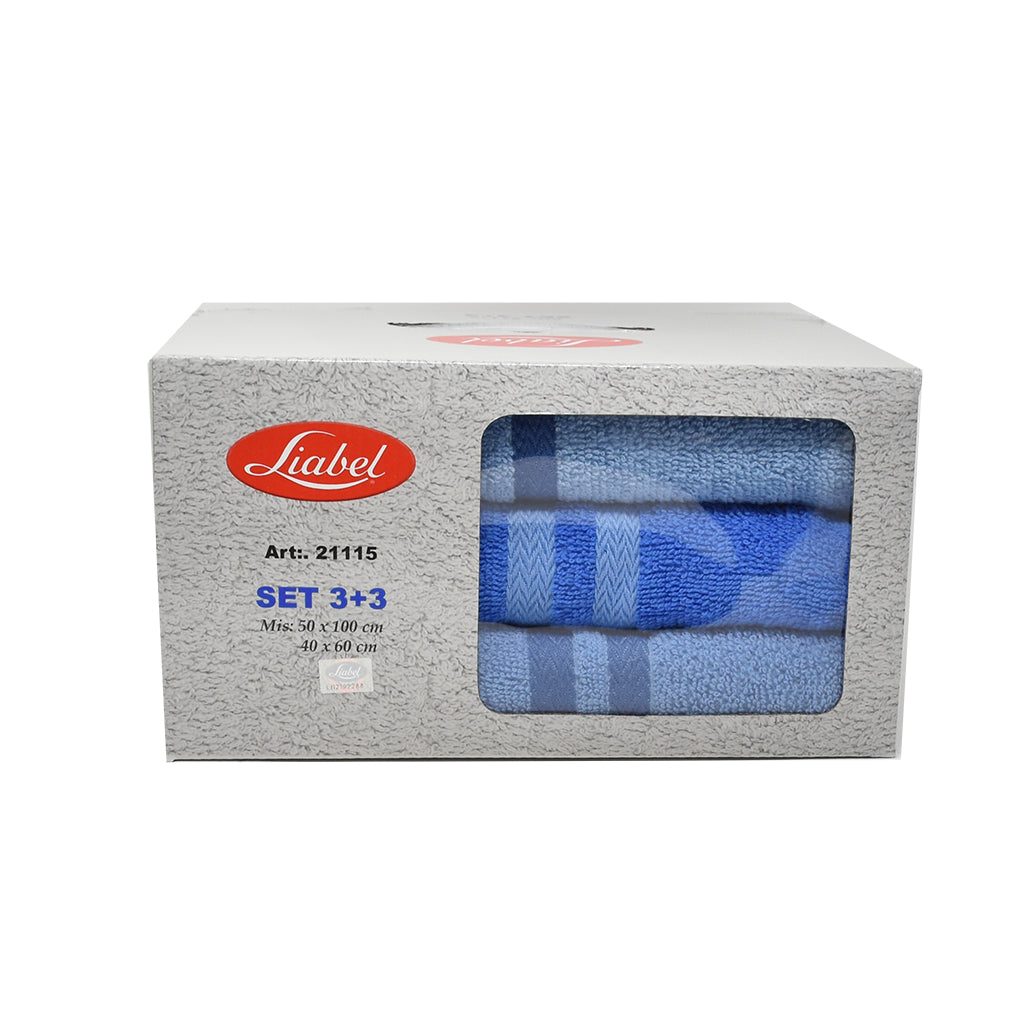 Set 3 Asciugamani e 3 Ospiti Spugna Liabel