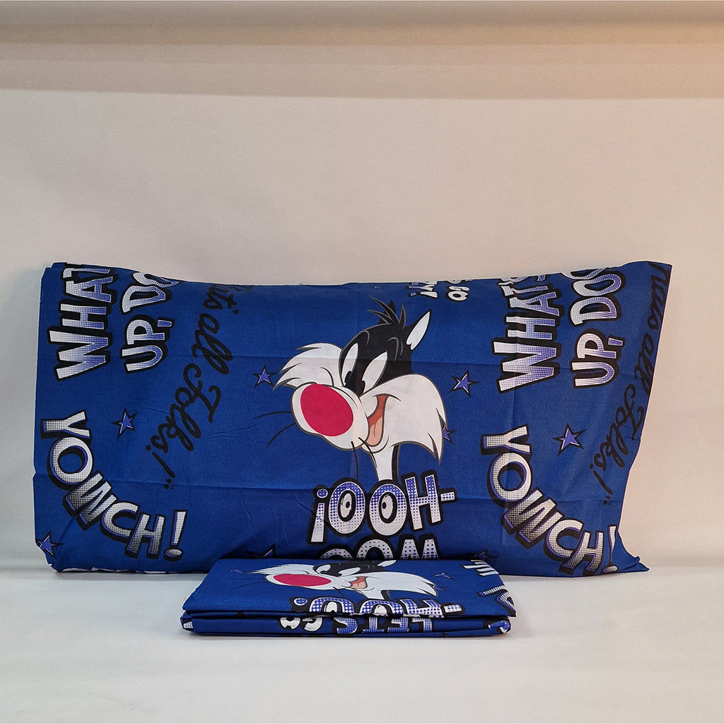 Set Lenzuola Singolo in Microfibra Looney Tunes Gatto Silvestro
