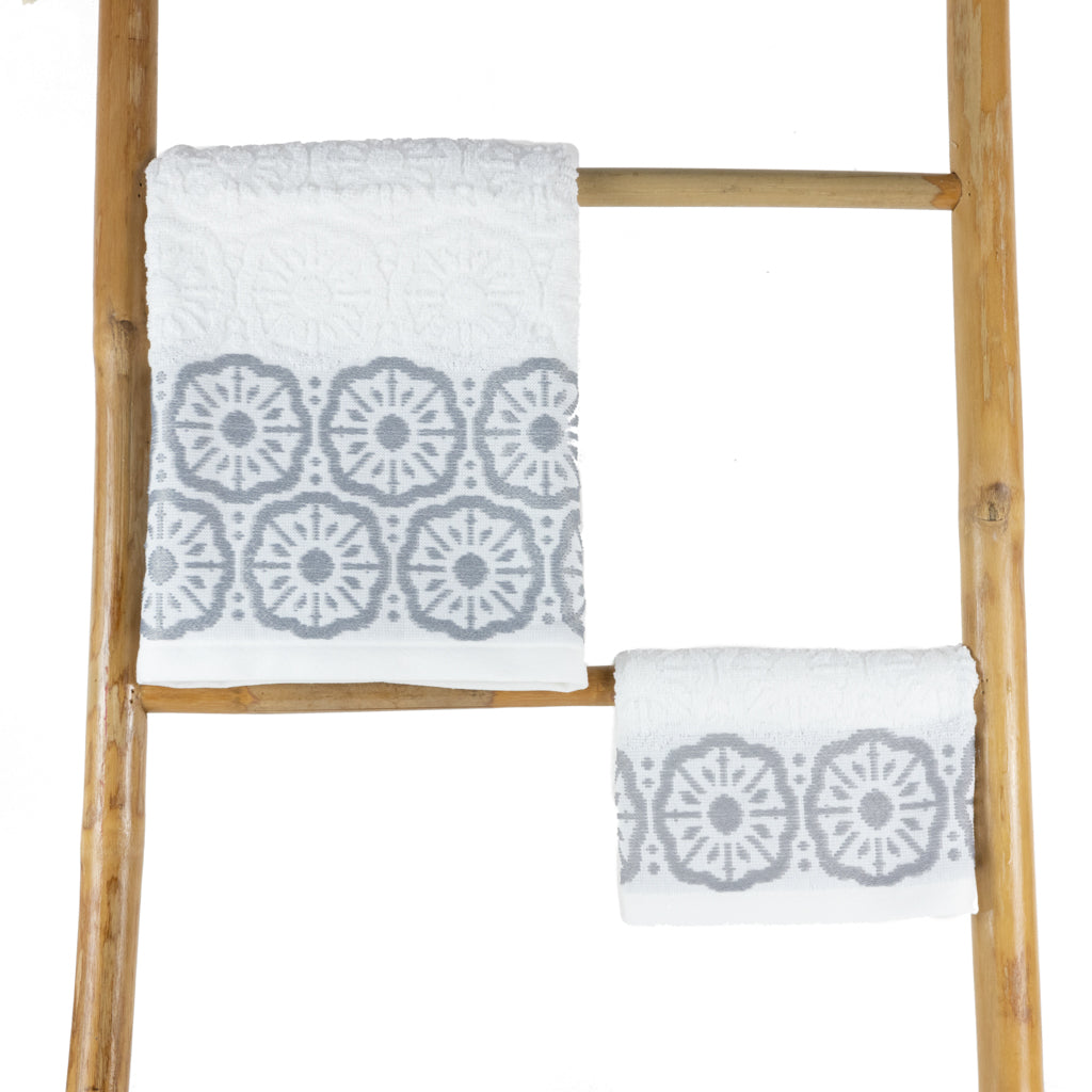 Asciugamano Viso e Ospite Spugna Jacquard Liabel Fiore