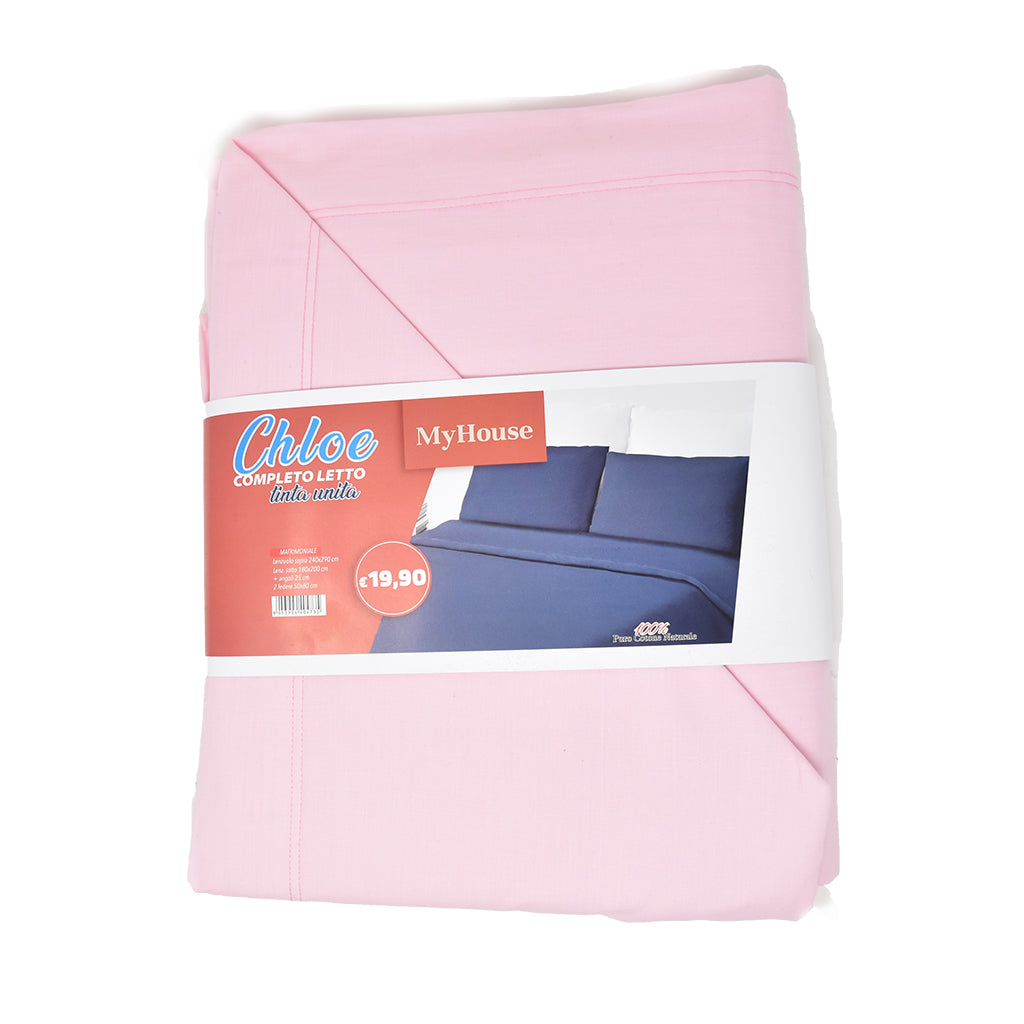 Completo Letto 100% Cotone Tinta Unita My House