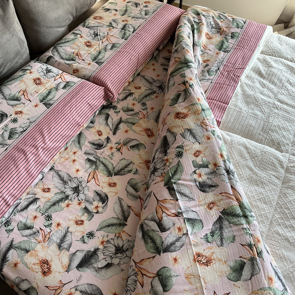 Completo Letto Matrimoniale Flanella Liabel Flores