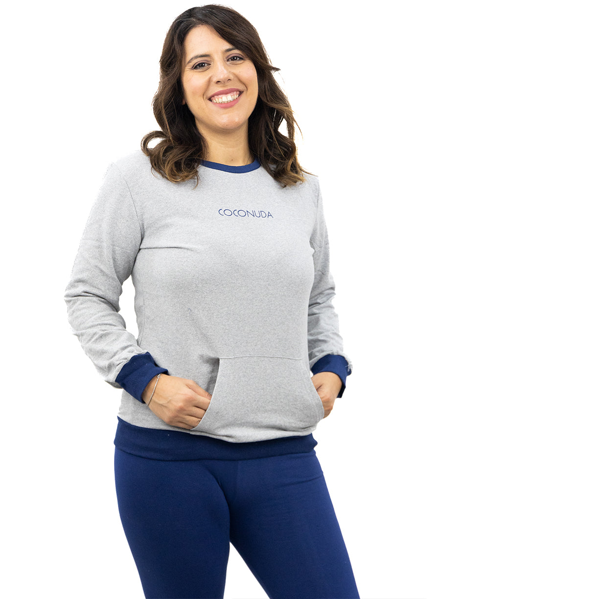 Pigiama Caldo Cotone Leggins Coconuda Tinta Unita