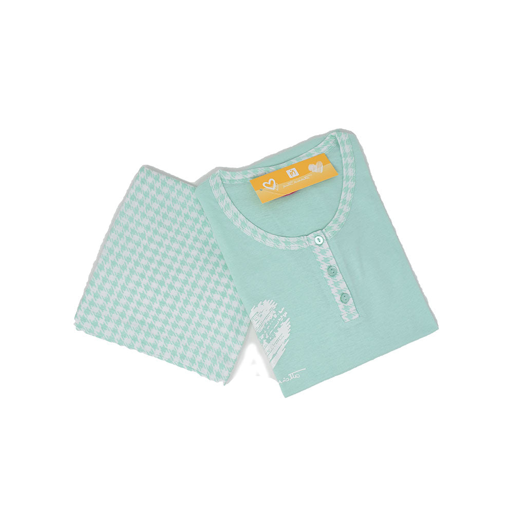 Pigiama Cotone Donna Maniche Corte Pantaloncini Marta Marzotto Pied de Poul 196