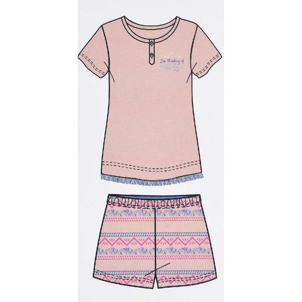 Pigiama Cotone Donna Maniche Corte Pantaloncini Lara Justin Indiana 932