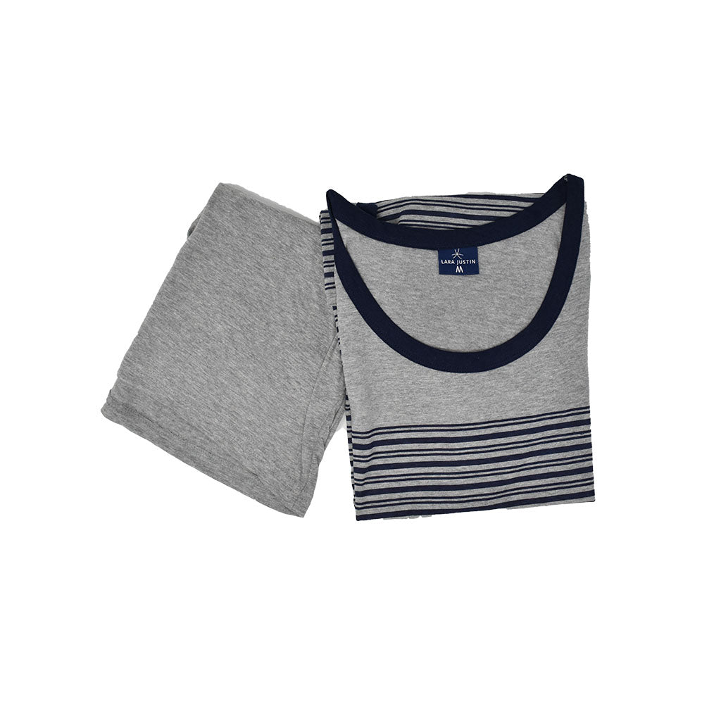 Pigiama Cotone Uomo Canotta Pantaloncini Lara Justin Righe 1028