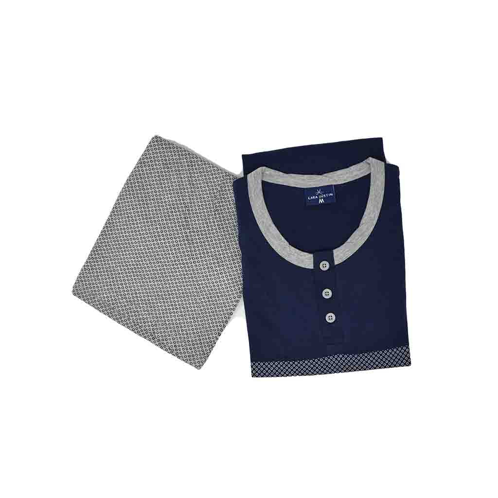 Pigiama Cotone Uomo Maniche Corte Pantaloncini Lara Justin Cerchi 1022