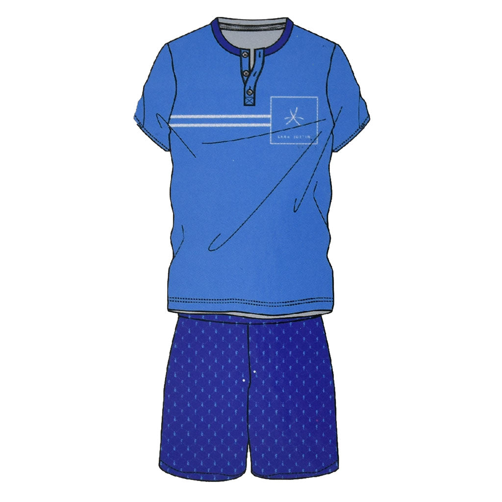 Pigiama Cotone Uomo Maniche Corte Pantaloncini Lara Justin Cavalluccio 1027