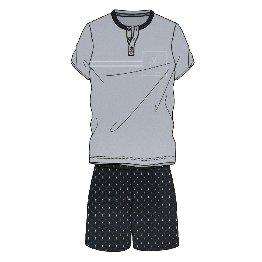 Pigiama Cotone Uomo Maniche Corte Pantaloncini Lara Justin Cavalluccio 1027