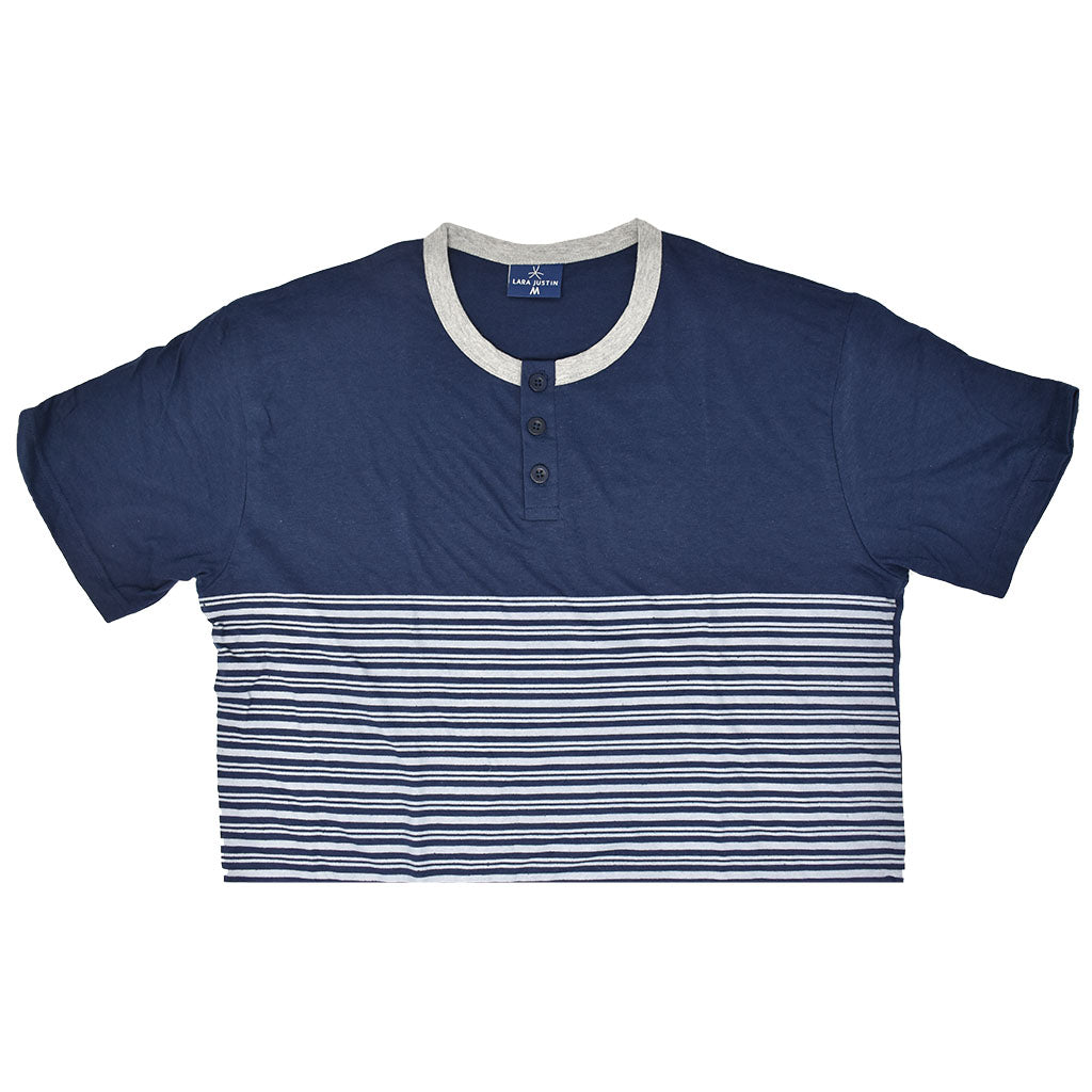Pigiama Cotone Uomo Maniche Corte Pantaloncini Lara Justin Righe 1025
