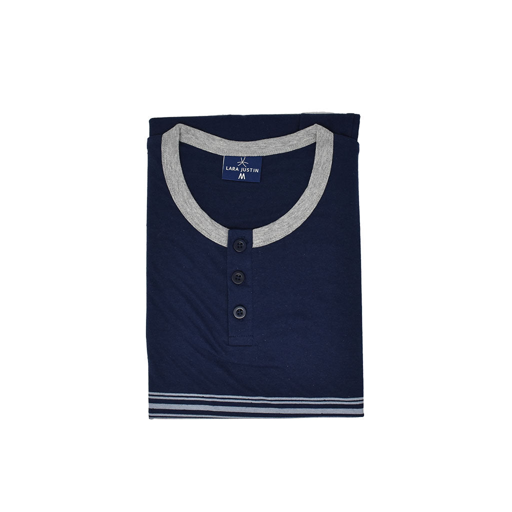 Pigiama Cotone Uomo Maniche Corte Pantaloncini Lara Justin Righe 1025