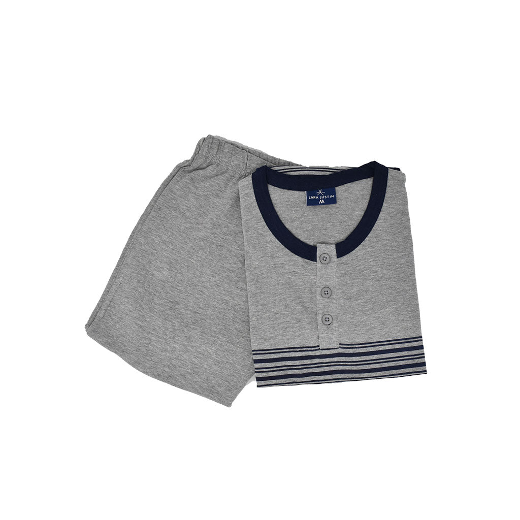 Pigiama Cotone Uomo Maniche Corte Pantaloncini Lara Justin Righe 1025