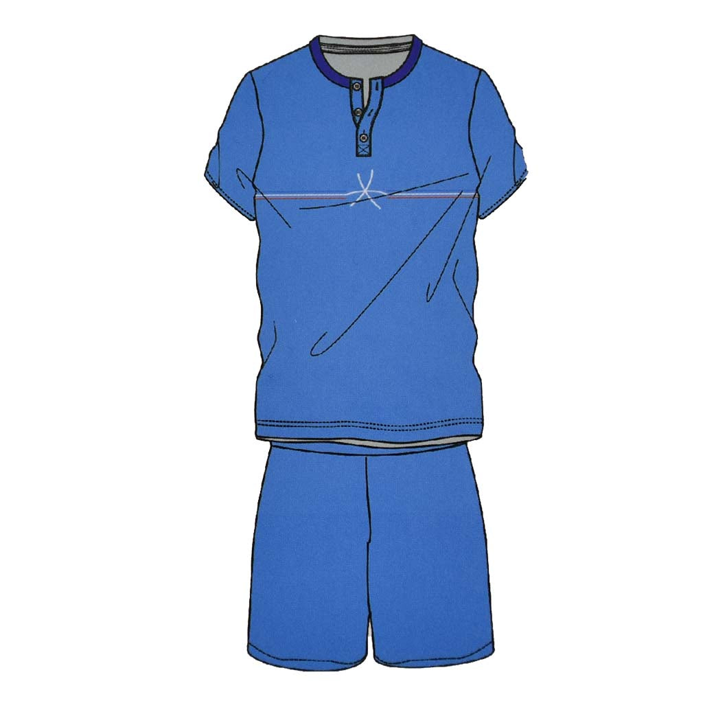 Pigiama Cotone Uomo Maniche Corte Pantaloncini Lara Justin Righe Tre Colori 1026