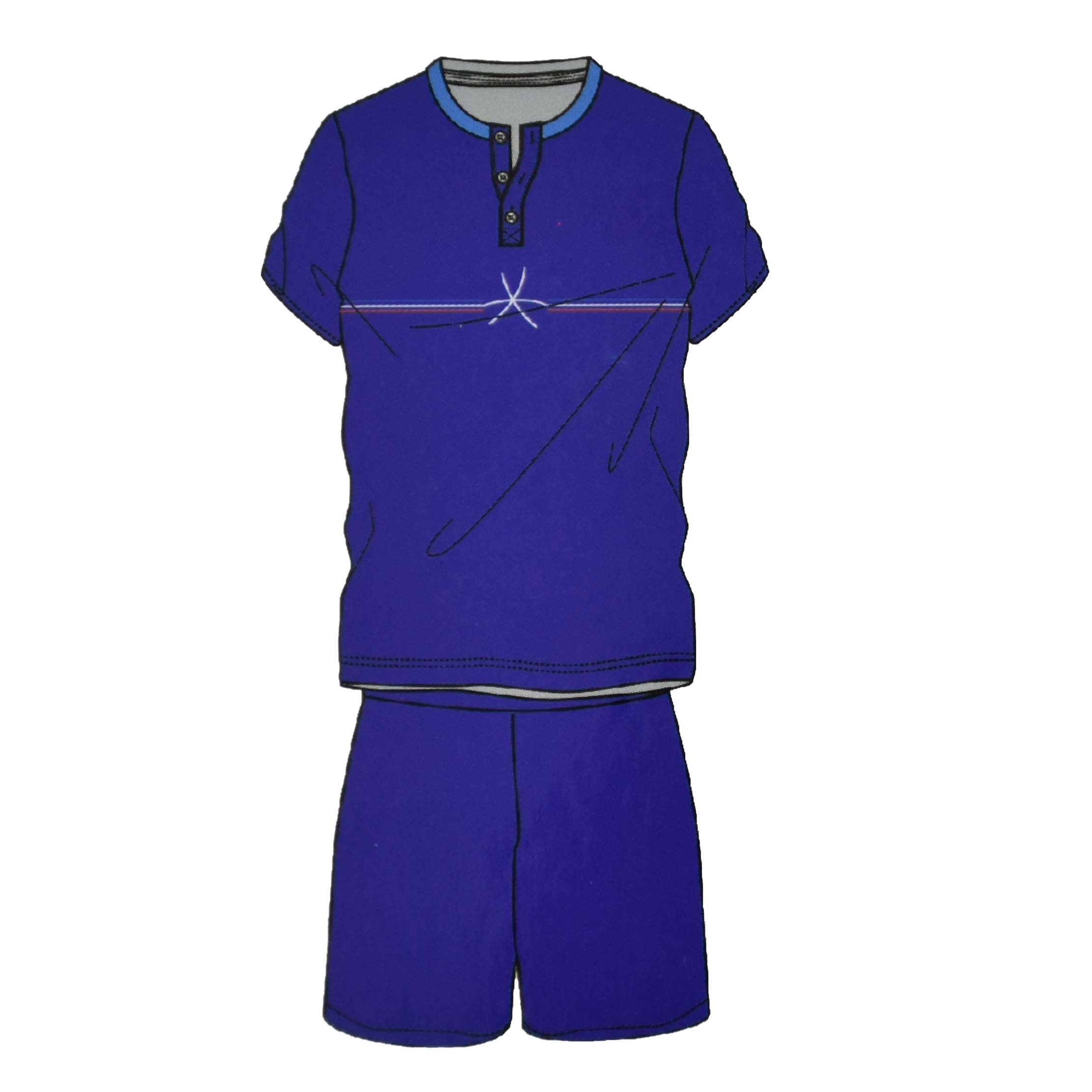 Pigiama Cotone Uomo Maniche Corte Pantaloncini Lara Justin Righe Tre Colori 1026