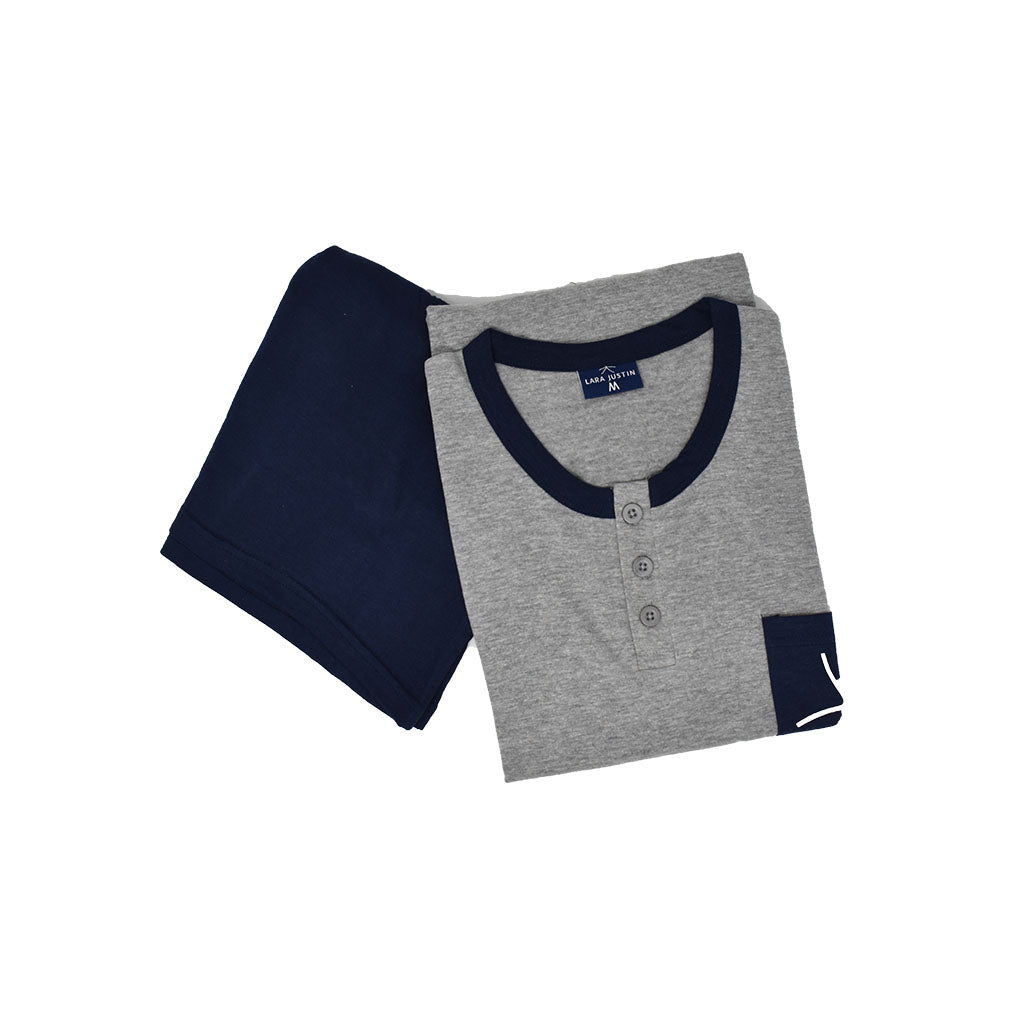 Pigiama Cotone Uomo Maniche Corte Pantaloncini Lara Justin Taschino 1024