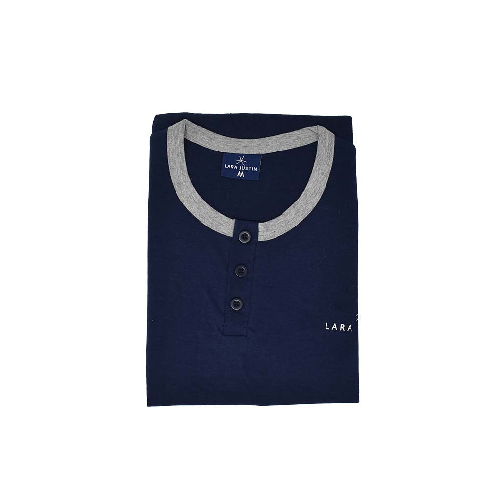 Pigiama Cotone Uomo Maniche Corte Pantaloncini Lara Justin Tinta Unita 1023