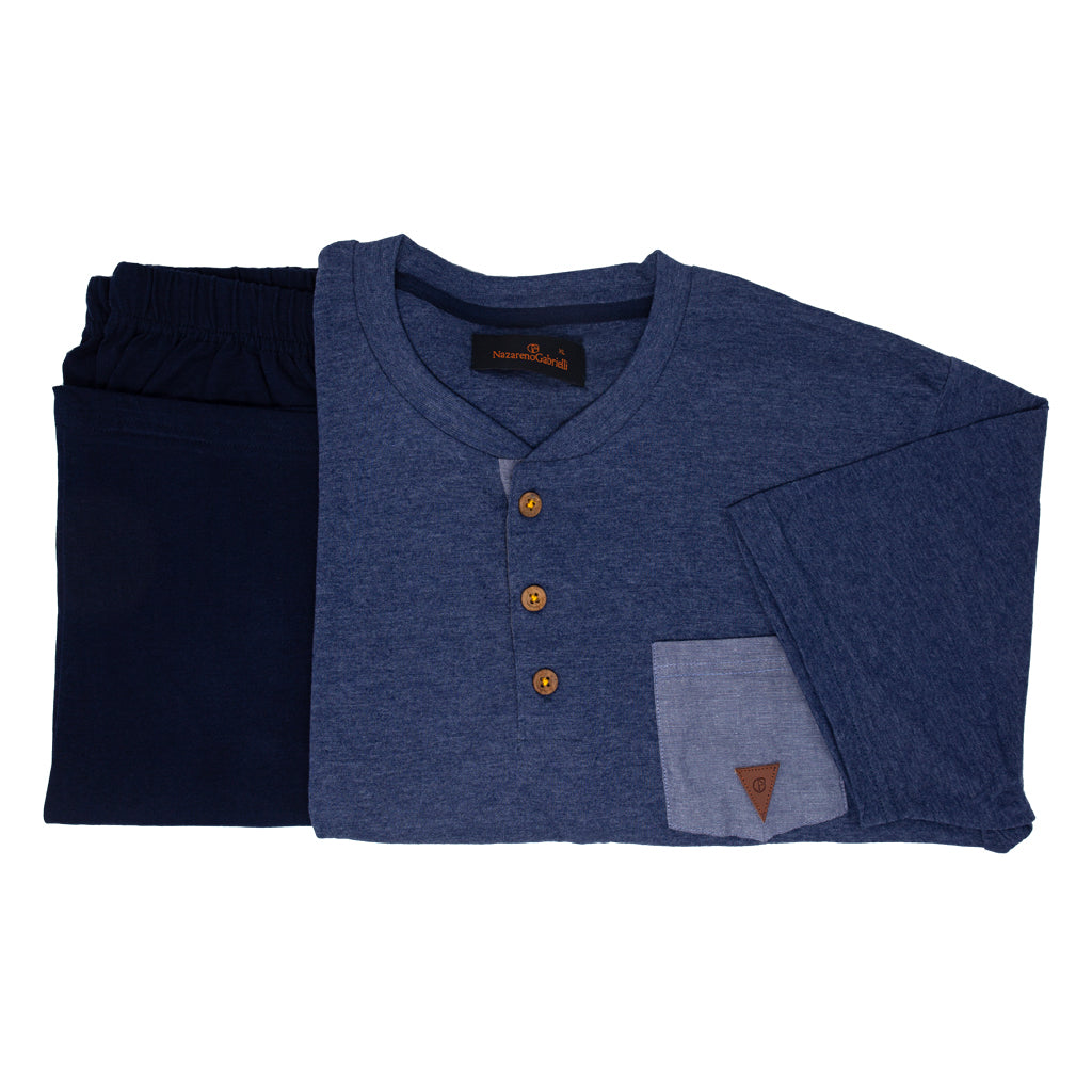 Pigiama Uomo Cotone Pantaloncini Maniche Corte Nazareno Gabrielli 50