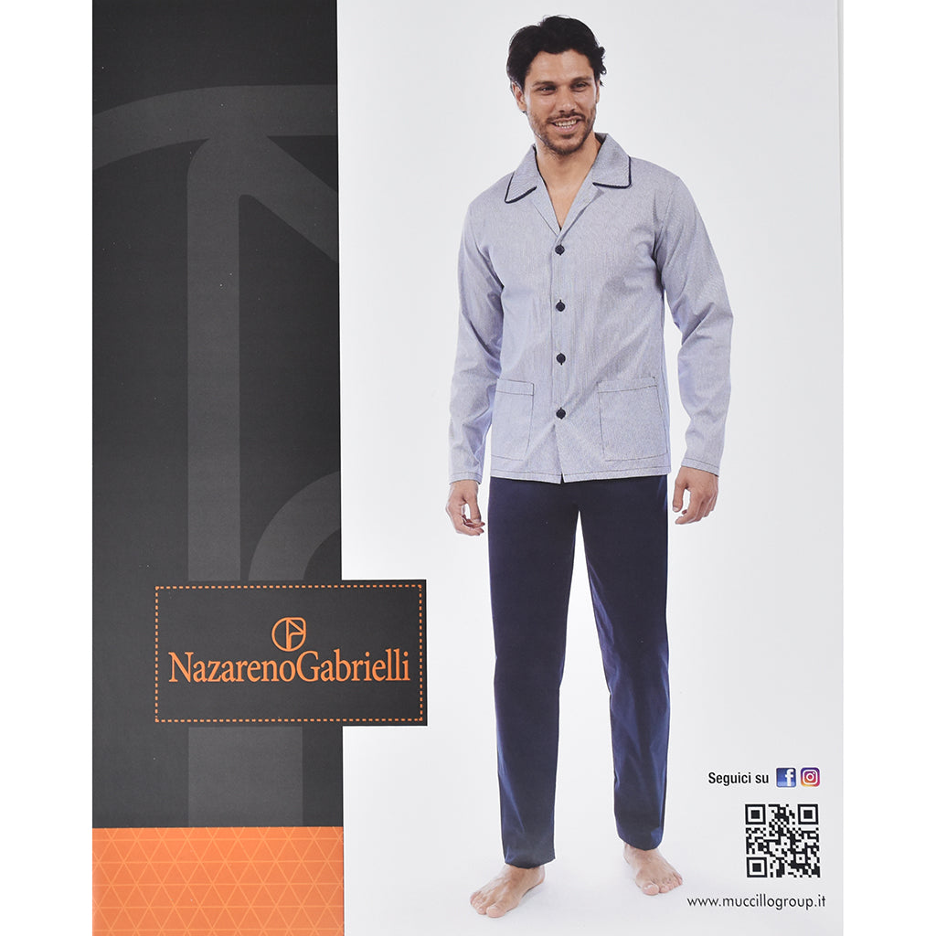Pigiama Cotone Maniche Lunghe Uomo Nazareno Gabrielli U71