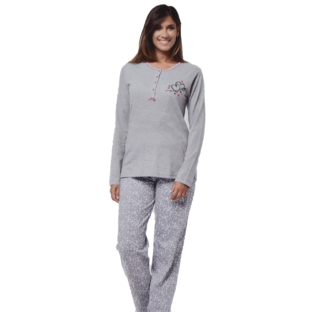 Pigiama Cotone Manica Lunga Donna Cuori Cippi – My House Srl