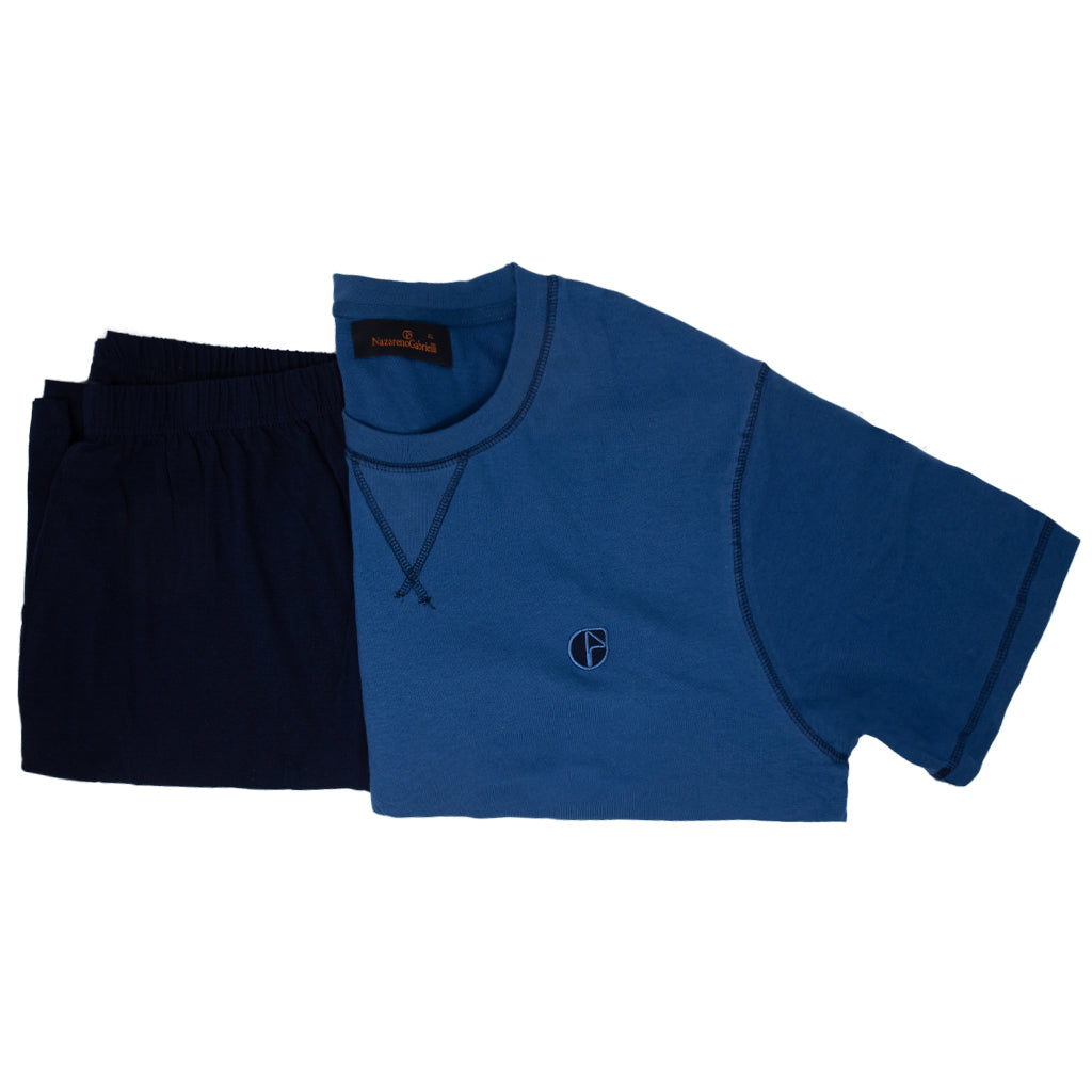 Pigiama Uomo Cotone Pantaloncini Maniche Corte Nazareno Gabrielli 27