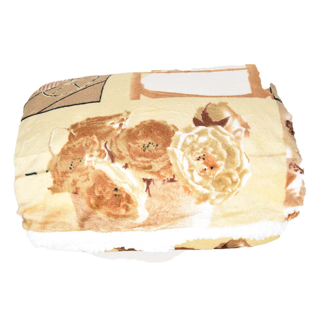 Plaid Agnellato con Pelliccia Fantasia Rose Beige