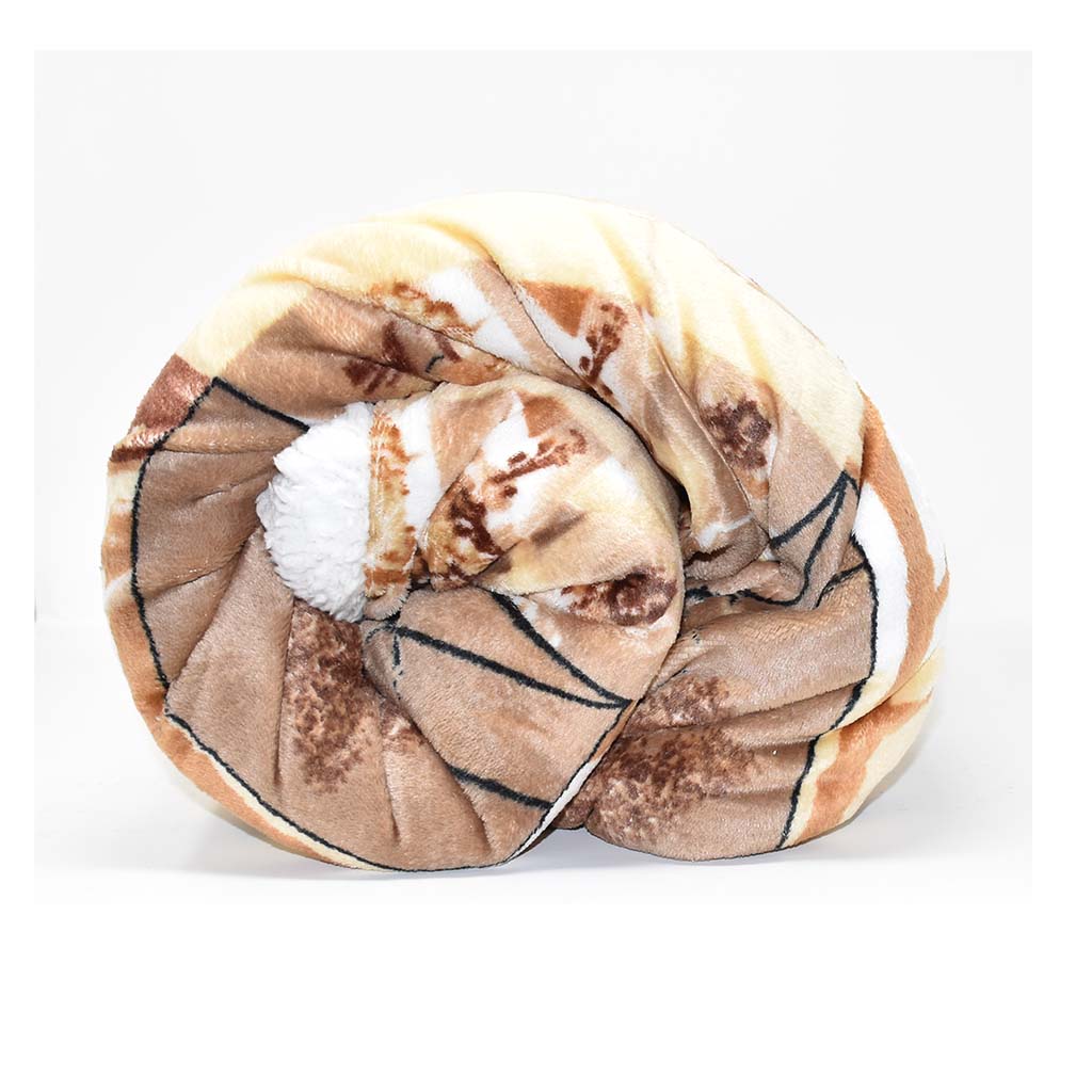 Plaid Agnellato con Pelliccia Fantasia Rose Beige