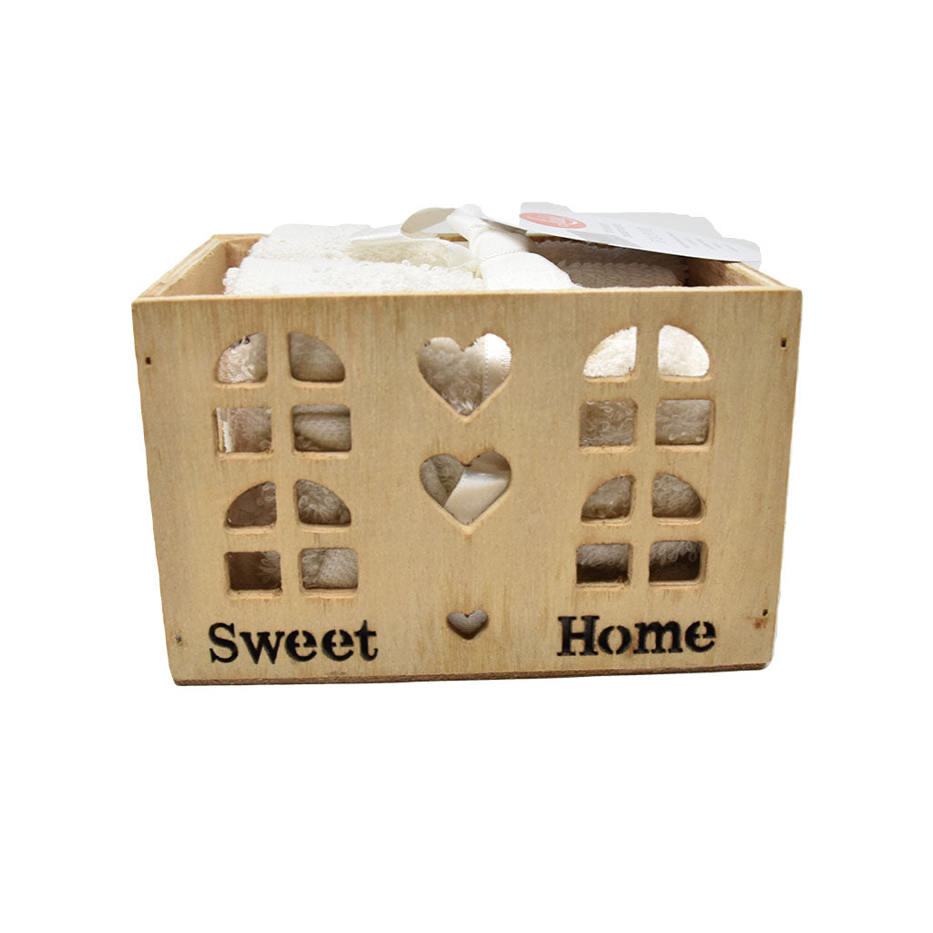 Set 4 Lavette Spugna con Cassetta in Legno Liabel