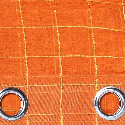 Tenda con Anelli Tinta Unita con Ricamo a Quadri Rush