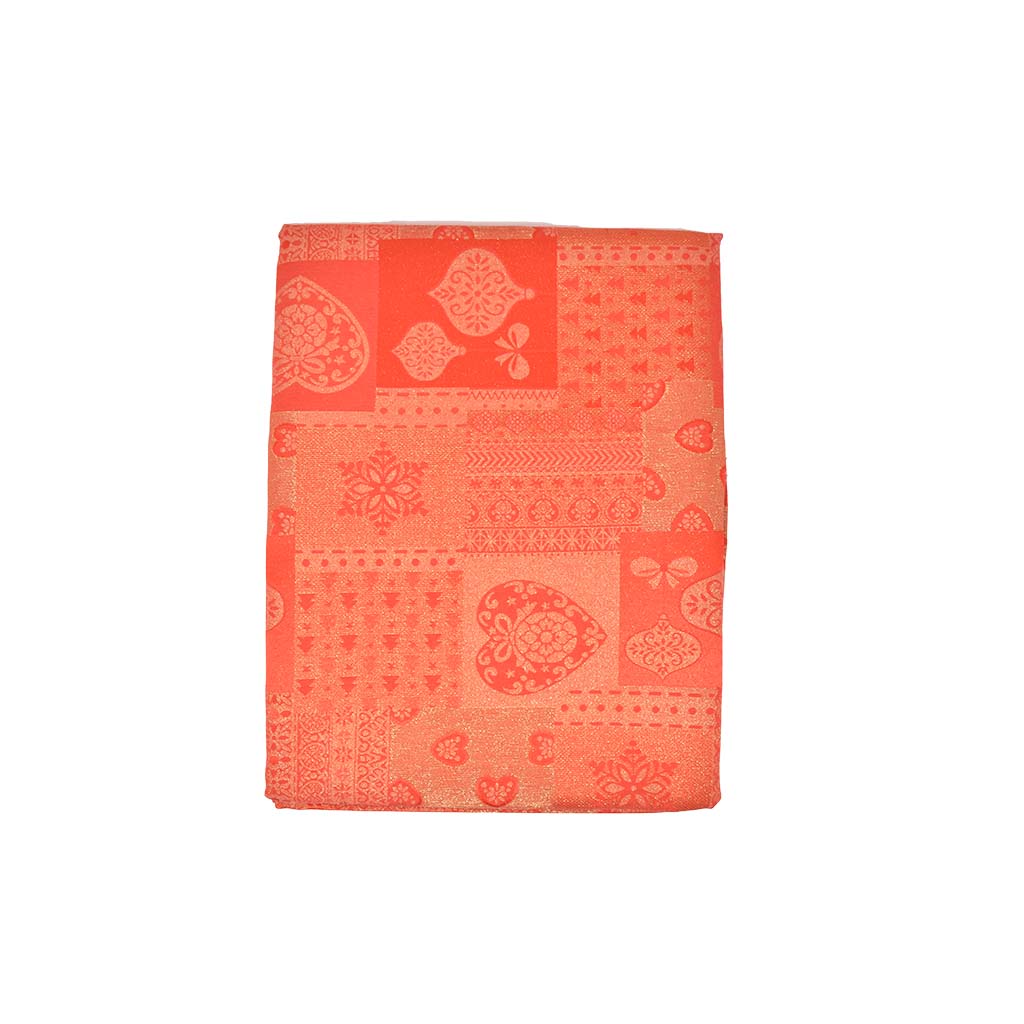 Tovaglia Rossa Lurex Natalizia Cuori x12
