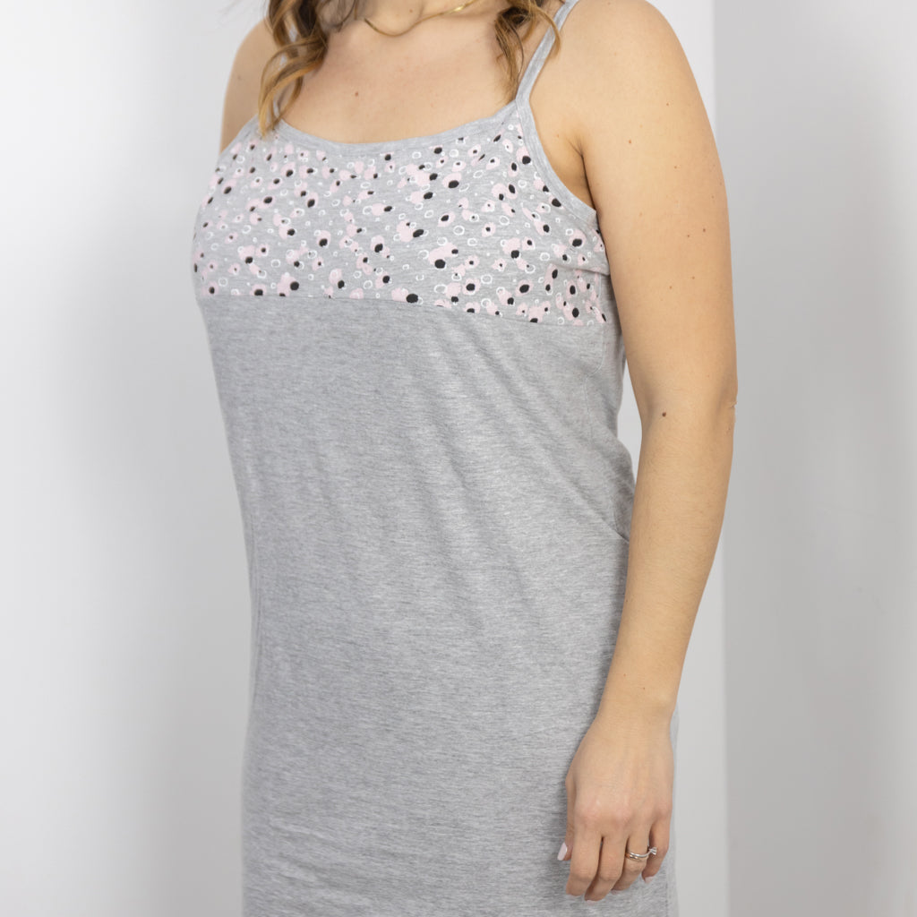 Camicia da Notte Cotone Donna Bretellina Lara Justin Pois 929