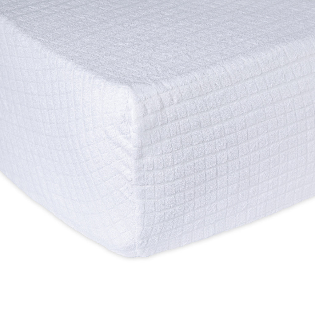 Coprimaterasso Elasticizzato in Spugna Jacquard con Angoli Disegno Quadretti