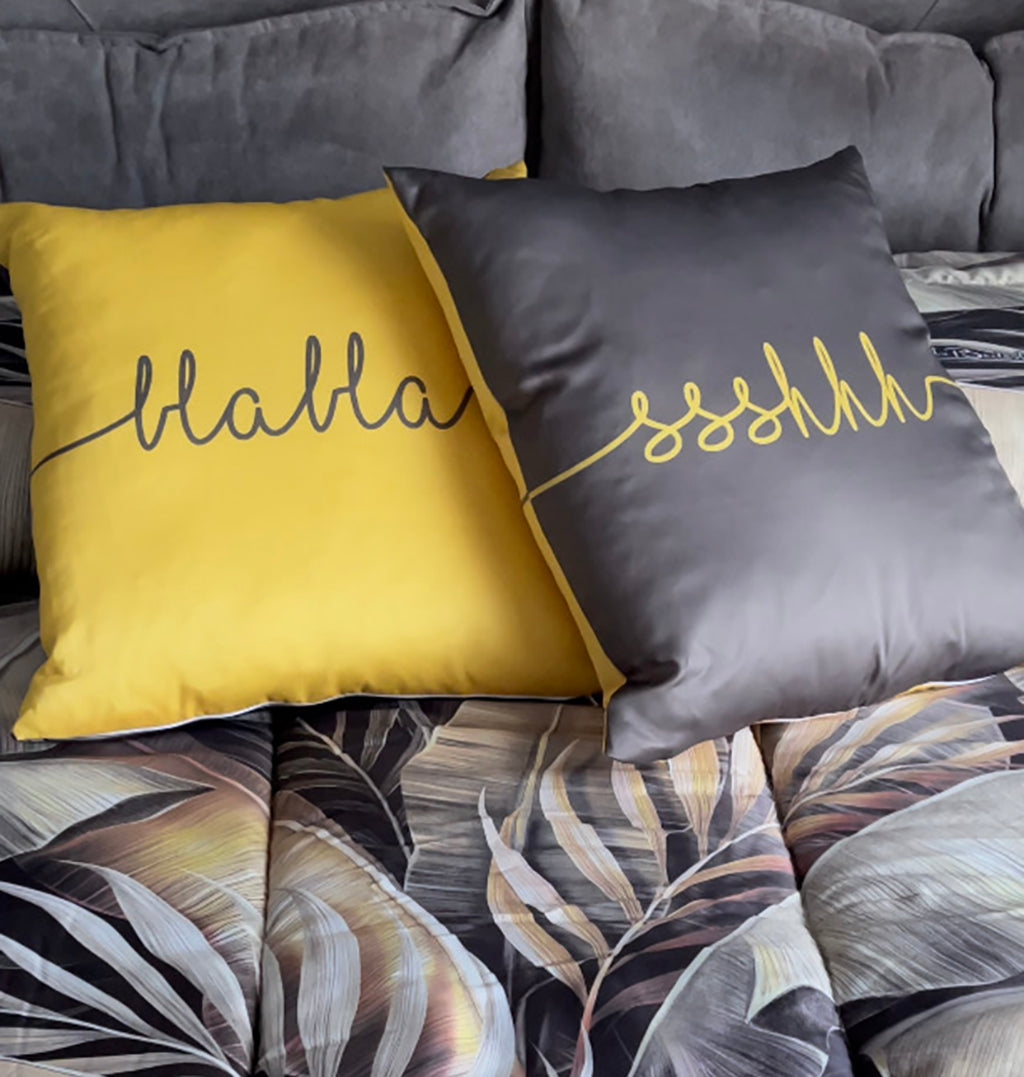 Cuscino Arredo My House Double Face Bla Bla Ssshhh