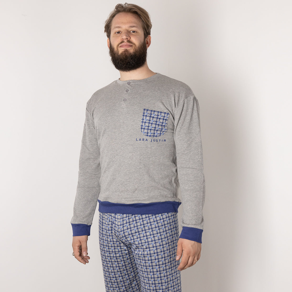 Pigiama Uomo Caldo Cotone Lara Justin Pied de Poul