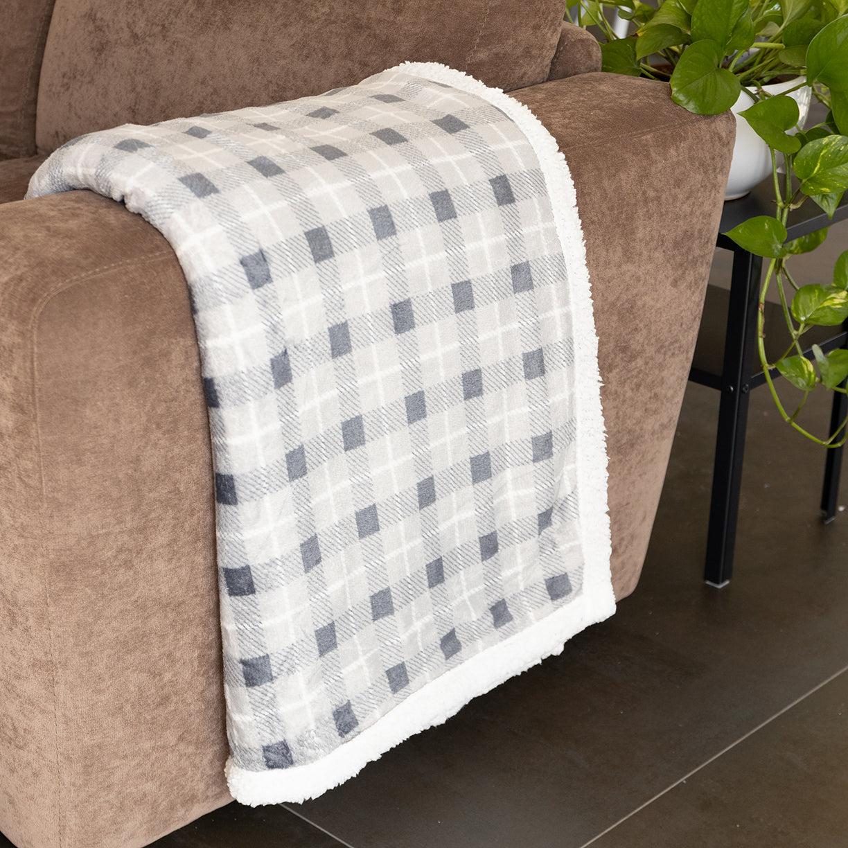 Plaid Agnellato My House Quadretti Grigio