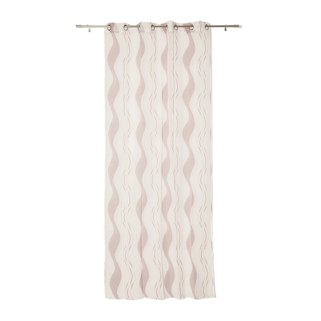 Tenda con anelli ricamo onde verticali "Ulisse"