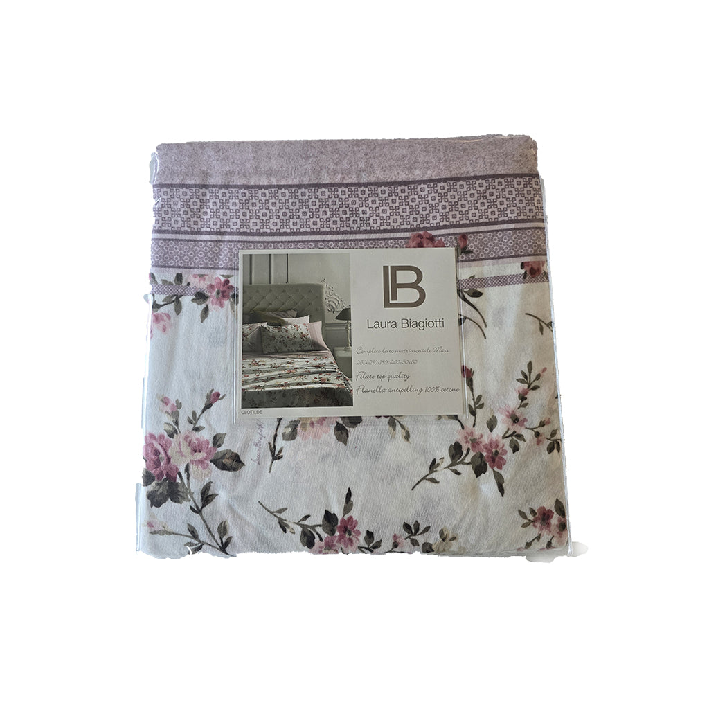 Completo Letto Matrimoniale Flanella Maxi Laura Biagiotti Clotilde