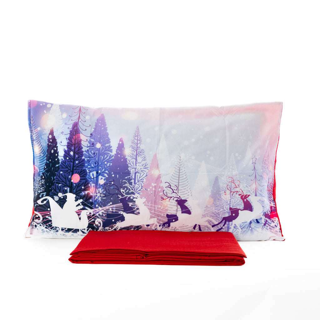 Completo Letto Cotone Matrimoniale Natalizio Happy Holiday