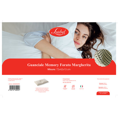 Guanciale Memory Forato Liabel Margherita 72x42x13