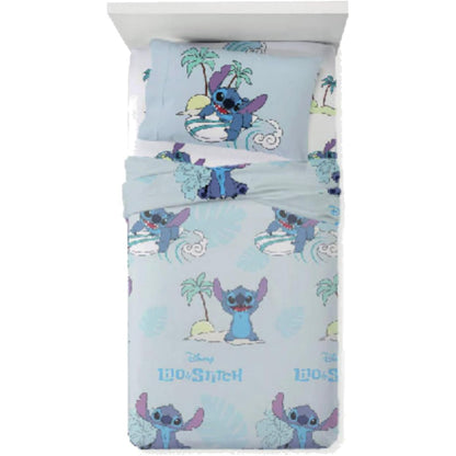 Completo Letto Cotone Singolo Novia Lilo e Stich Azzurro