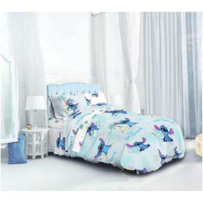Completo Letto Cotone Singolo Novia Lilo e Stich Azzurro