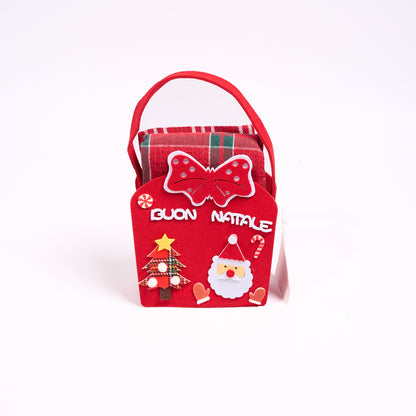 Borsetta Natalizia in Feltro con Coppia di Strofinacci