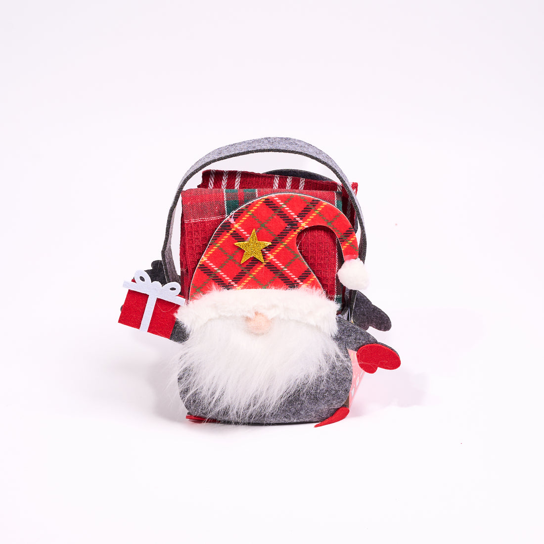 Borsetta Natalizia in Feltro con Coppia di Strofinacci