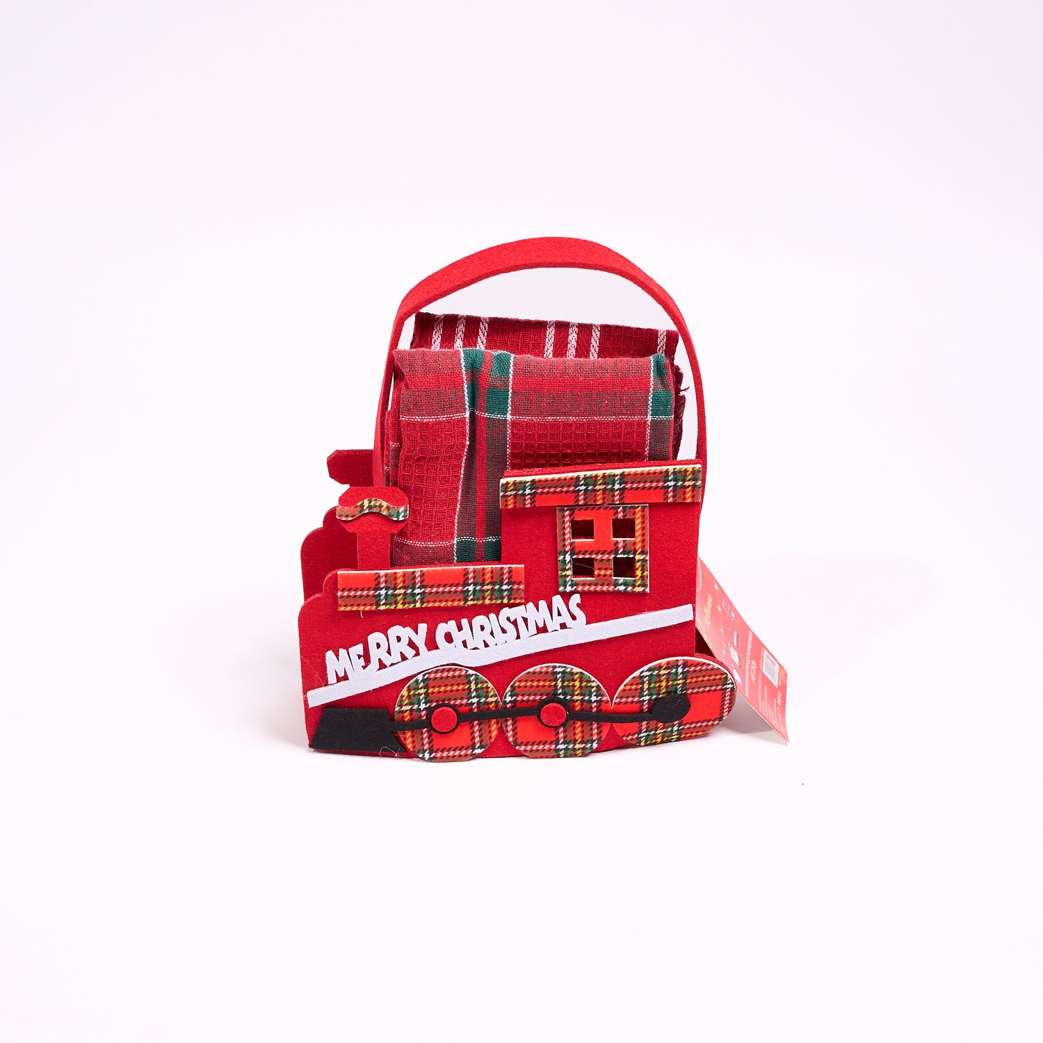 Borsetta Natalizia in Feltro con Coppia di Strofinacci